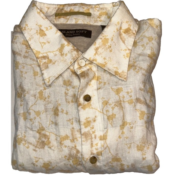 Tommy Bahama Island Soft Floral Linen Button Front Shirt Men Size XL Long Sleeve - Picture 1 of 5